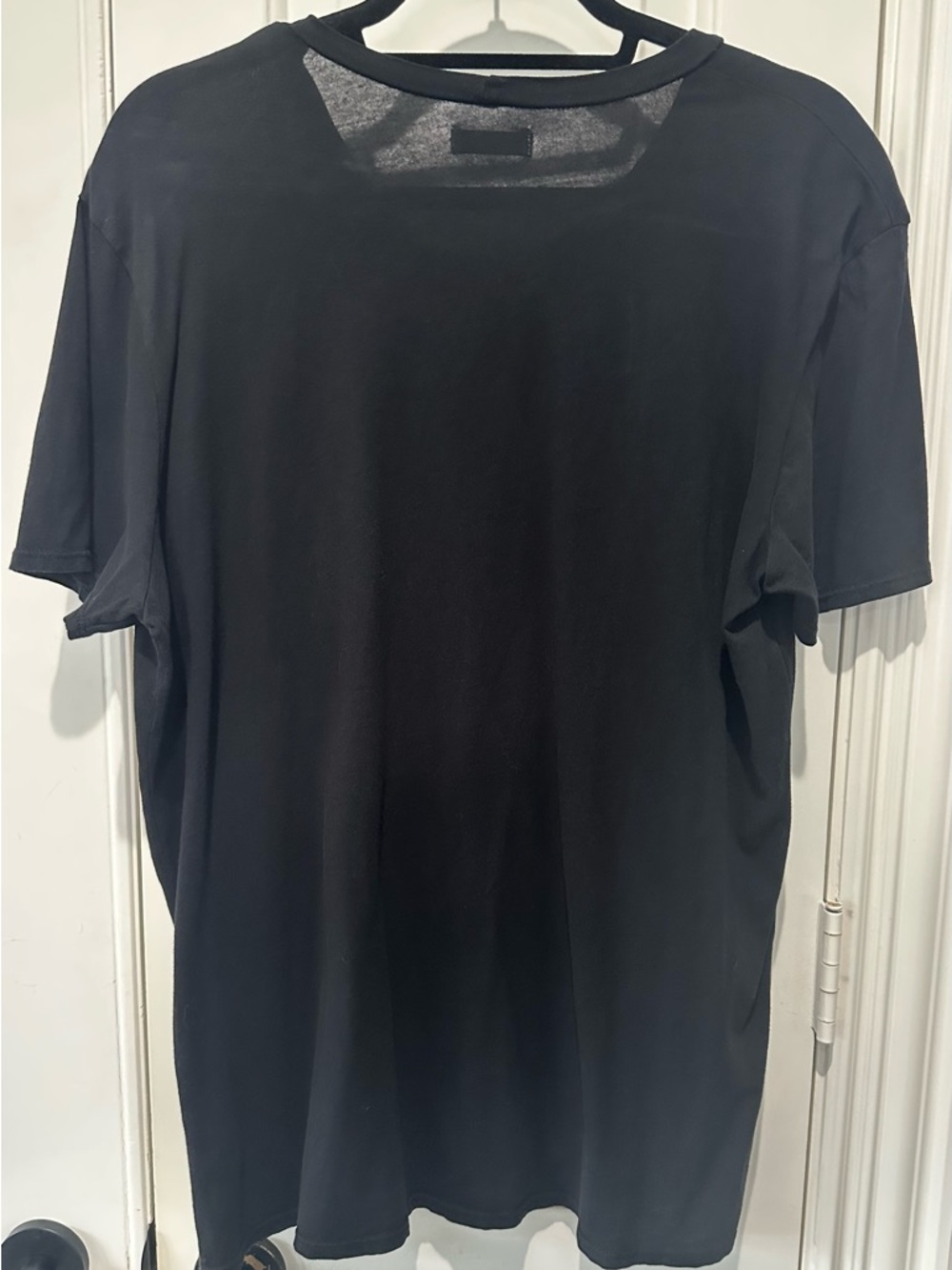Lauren Moshi Black Tee with White Beaded Peace Skull Graphic - Picture 2 of 3